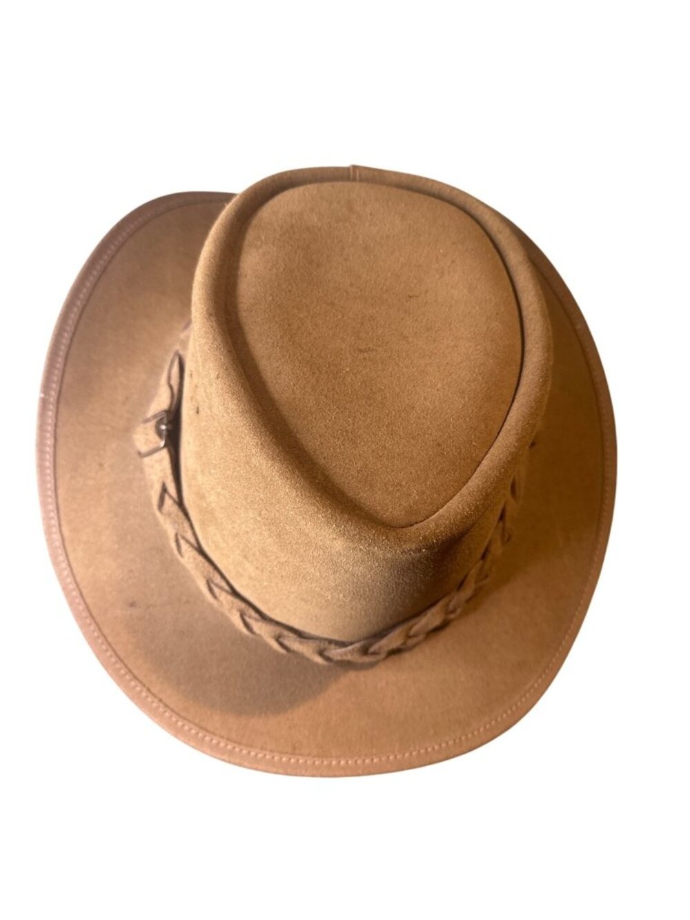 Jimy Black’s Overlander Bush Hat Mens M Brown Genuine Leather Australian Western